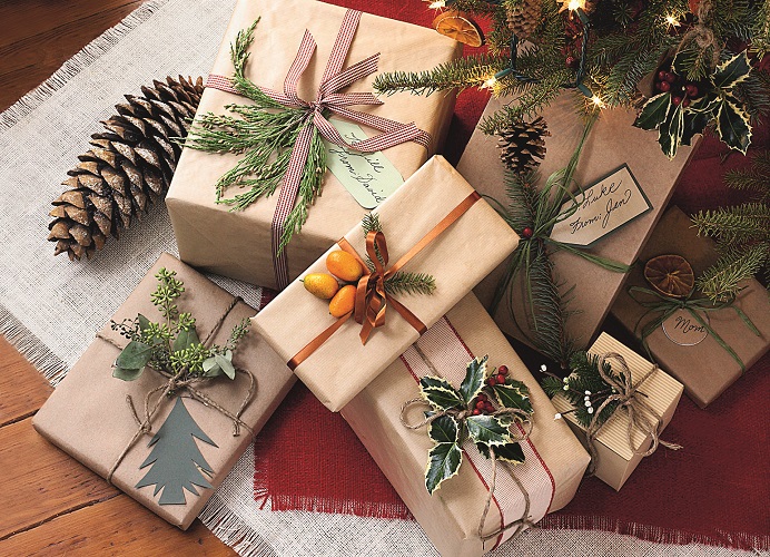  Hộp quà Noel từ giấy gói nâu