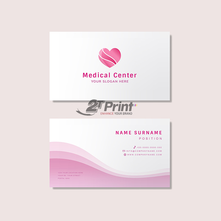mẫu card visit ngành y dược màu hồng