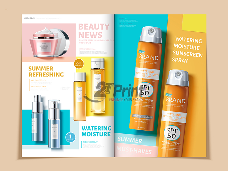 mẫu in catalogue mỹ phẩm bố cục hợp lý