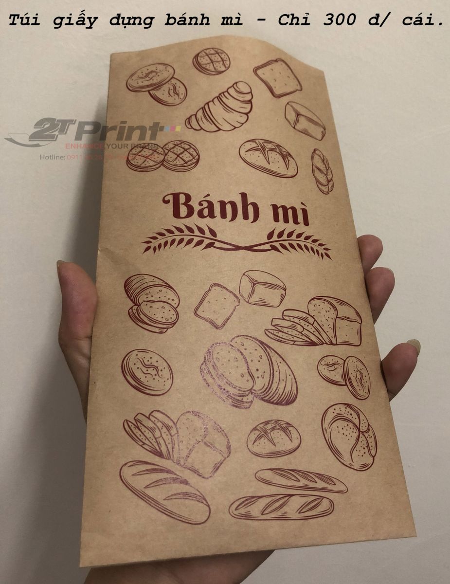 mẫu in túi giấy đựng bánh mì que