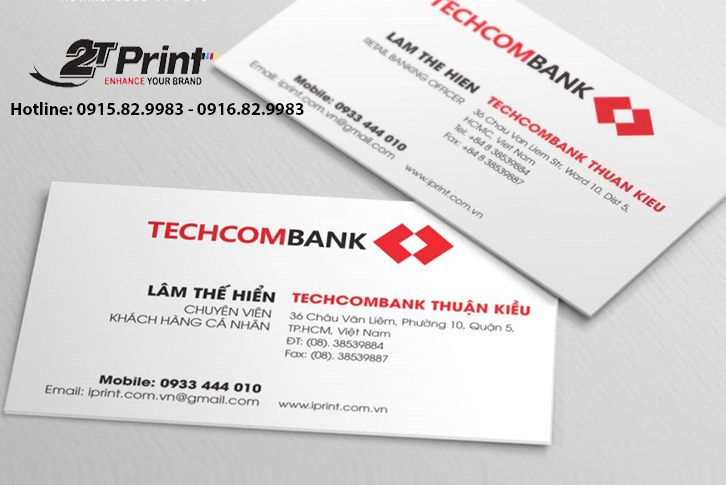 mẫu card visit ngân hàng techcombank
