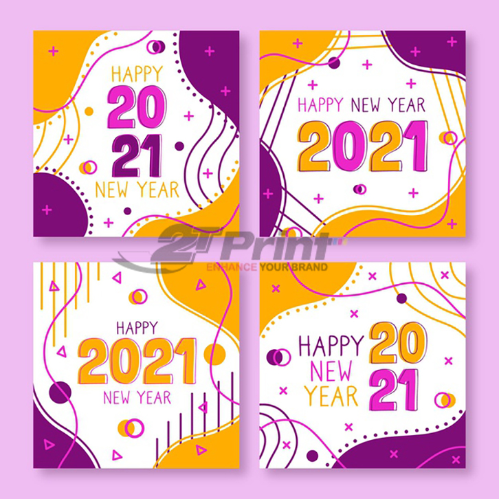 mẫu thiệp chúc mừng năm mới 2021 nhiều màu sắc